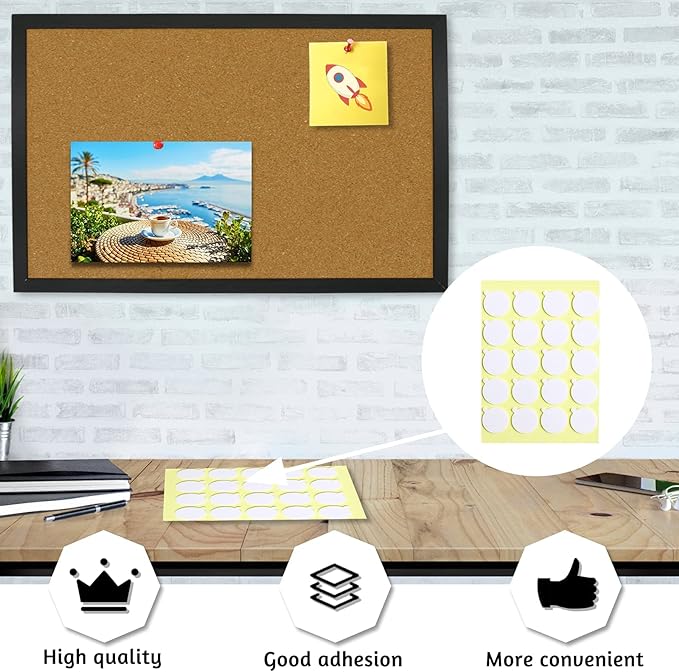 OWLKELA Cork Bulletin Board 17.7"X 13.3", Notice Pin, Ideal for Office & Home Decor, School Message or Vision