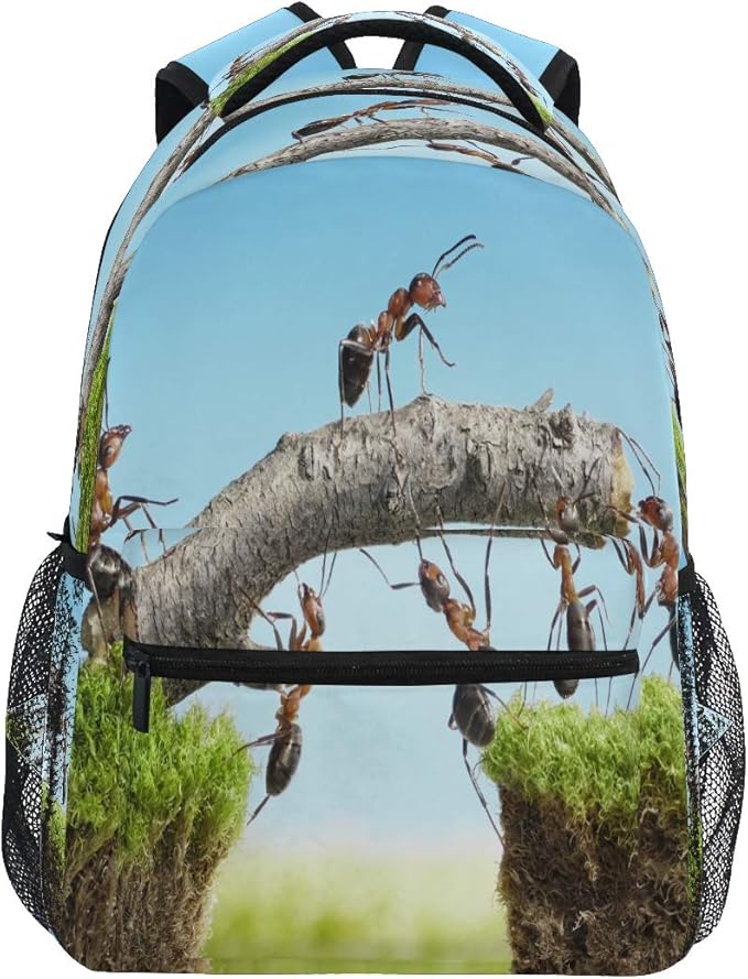 Blueangle Ant Team Backpack for Boy Girl Teens, Water Resistant School Backpack Lightweight Bookbag Casual Backpack
