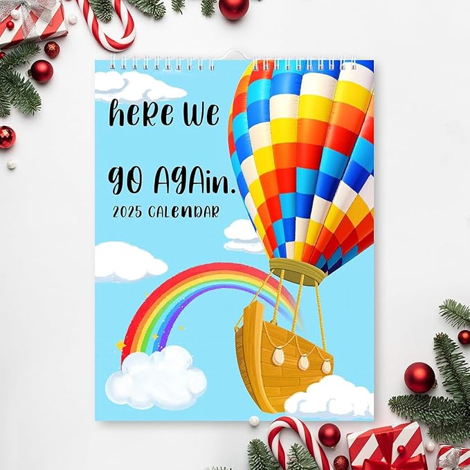 Here We Go Again 2025 Calendar, Fun Hanging Month Hanging Calendar, 2025 Monthly Friends Advent Calendar, Calendar 2025 Planner, Novelty Planning Wall Calendar Note Pads for Home Office