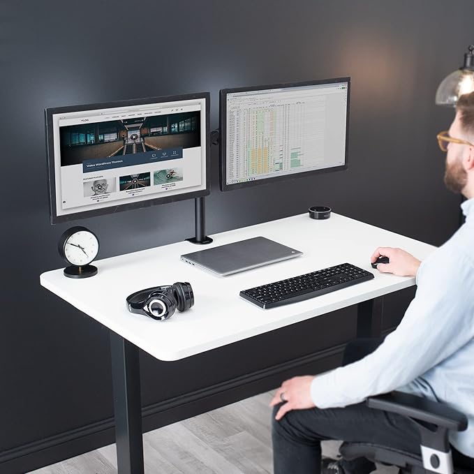 VIVO Universal 48 x 30 inch Solid One-Piece Table Top for Standard and Sit to Stand Height Adjustable Home and Office Desk Frames, White, DESK-TOP48-30W