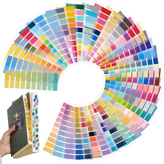 ReliThick 8000 Pcs annotation tabs Sticky Tabs for Books Transparent Sticky Notes Multi Colored Writable Page Markers Book Flags Strip for Annotating Reading Supplies Bookish Gift(Gradient Color)