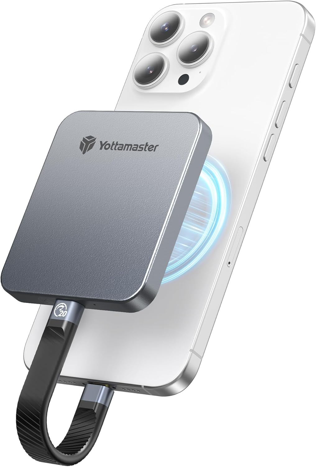 Yottamaster 1TB Magnetic External SSD, Up to 2000MB/s USB 3.2 Gen 2x2 Portable Solid State Drive, Supports 4K ProRes HDR Compatible with iPhone 16/15 Pro Max, Smartphone, Tablet, Laptop