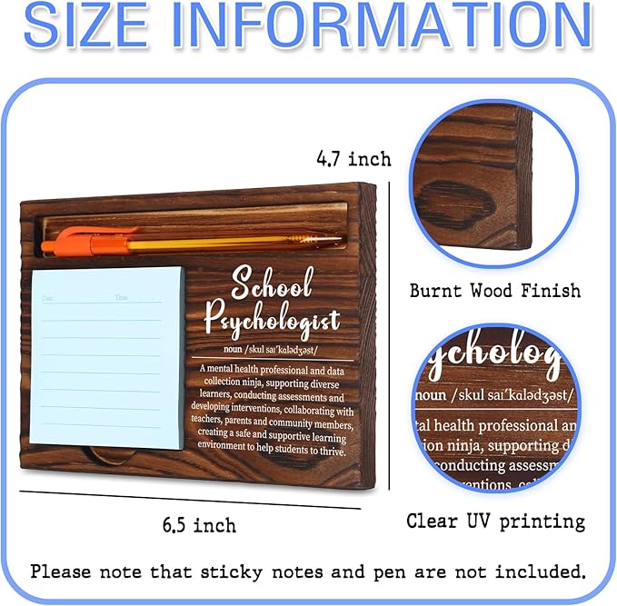 School Psychologist Gifts for Women, School Psychologist Office Gift, Thank You Gifts for School Psychologist, Funny Desk Signs for School Counseling Office Desk Self-Stick Note Pad Holders SD128