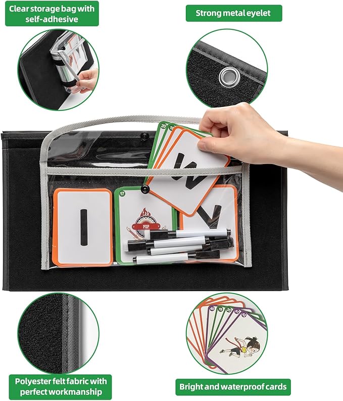 CVC Word Builder Desktop Pocket Chart with 107 Cards, Kids Word Builder Games for CVC CVCC CCVC Learning Reading Spelling Early Education Tool for Preschool Kindergarten Classroom.