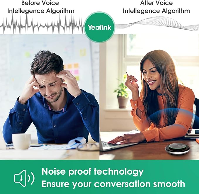 Yealink Bluetooth Speakerphone USB Speakers with Microphone Teams Certified CP900 Wireless Enhanced Noise Reduction Algorithm Home Office 360° Voice Pickup (Package Without dongle)