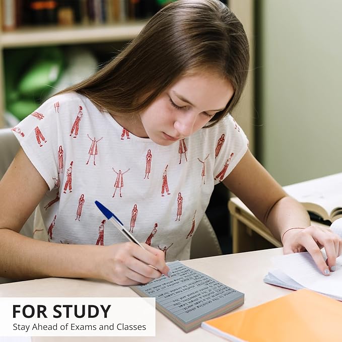 Lined Sticky Notes, 8 Pads, 4x6 inches Aesthetic Sticky Note Pads with Lines, Neutral Boho Self-Stick Note Pads, Perfect for Office Home School Desk Accessories, 35 Sheets/pad - Vintage Colors