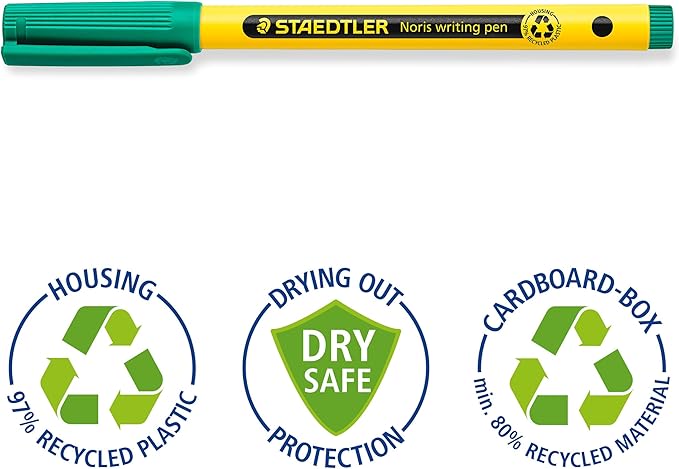 STAEDTLER 307-5 CT50 Noris Handwriting Pen - Green (Tub of 50)