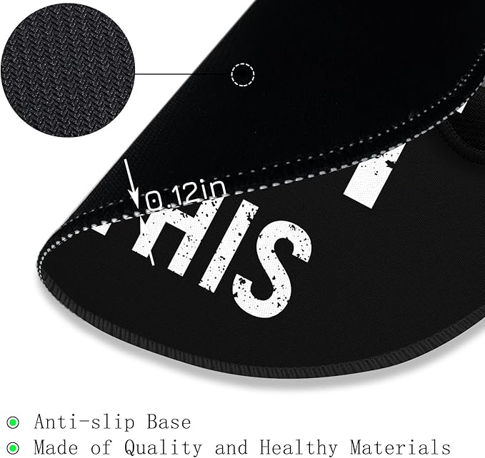 Gctriki Black Round Mouse Pad, Motivation Home Office Desk Black Decor for Men Women, Funny Computer Mouse Pads for Desk Laptop Gaming, Inspirational Office Gifts for Coworkers - You Got This