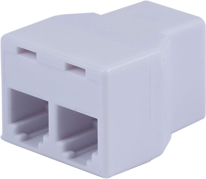 Power Gear White Duplex 4P4C in-Line Adapter, Extender for Home or Office, Ideal Used with Answering Machine, Modem, Fax Machine, 76570,1 Pack