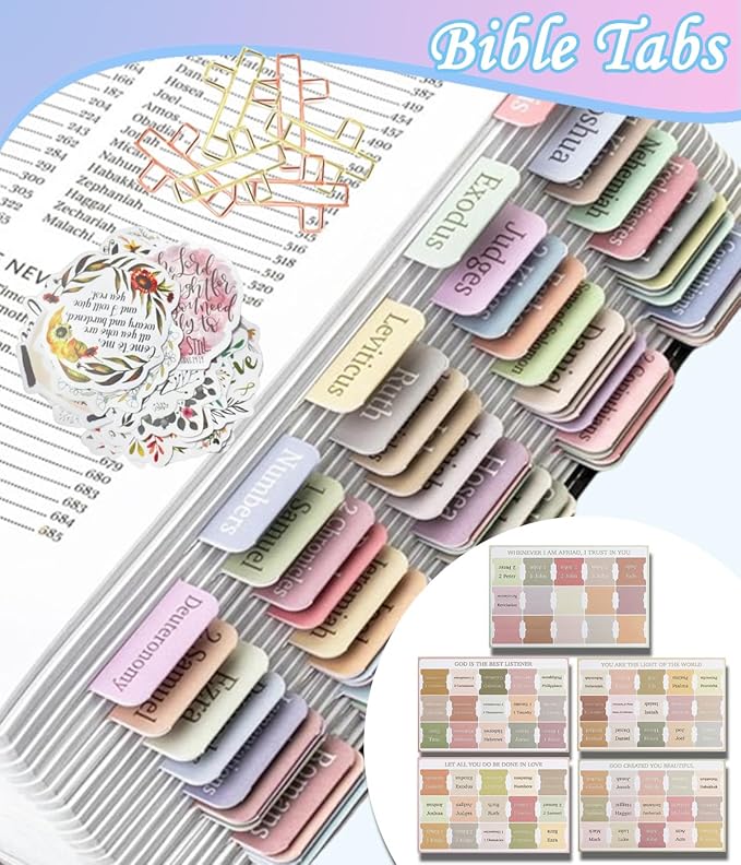 Bible Study Supplies Journaling Kit with Tabs and Highlighter, Notebook and Pen Case, Bible Annotation kit, Bible Study Group Essentials Accessories Set for Women Students Beginner Christian Gifts