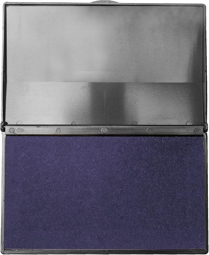 Ink Pad for Rubber Stamps, Stamp Pad for Clear Impression Stamping, Quality Felt Pad Black Ink, Red Ink, Blue Ink (Blue, L (3.5 * 6.3))