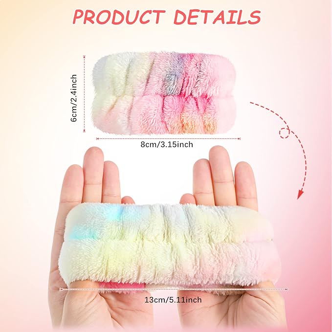 Chuangdi 4 Pairs Wrist Bands for Washing Face Wrist Spa Microfiber Wash Towel Band Scrunchies Absorbent Wristbands Sweatband for Women Prevent Liquid from Spilling