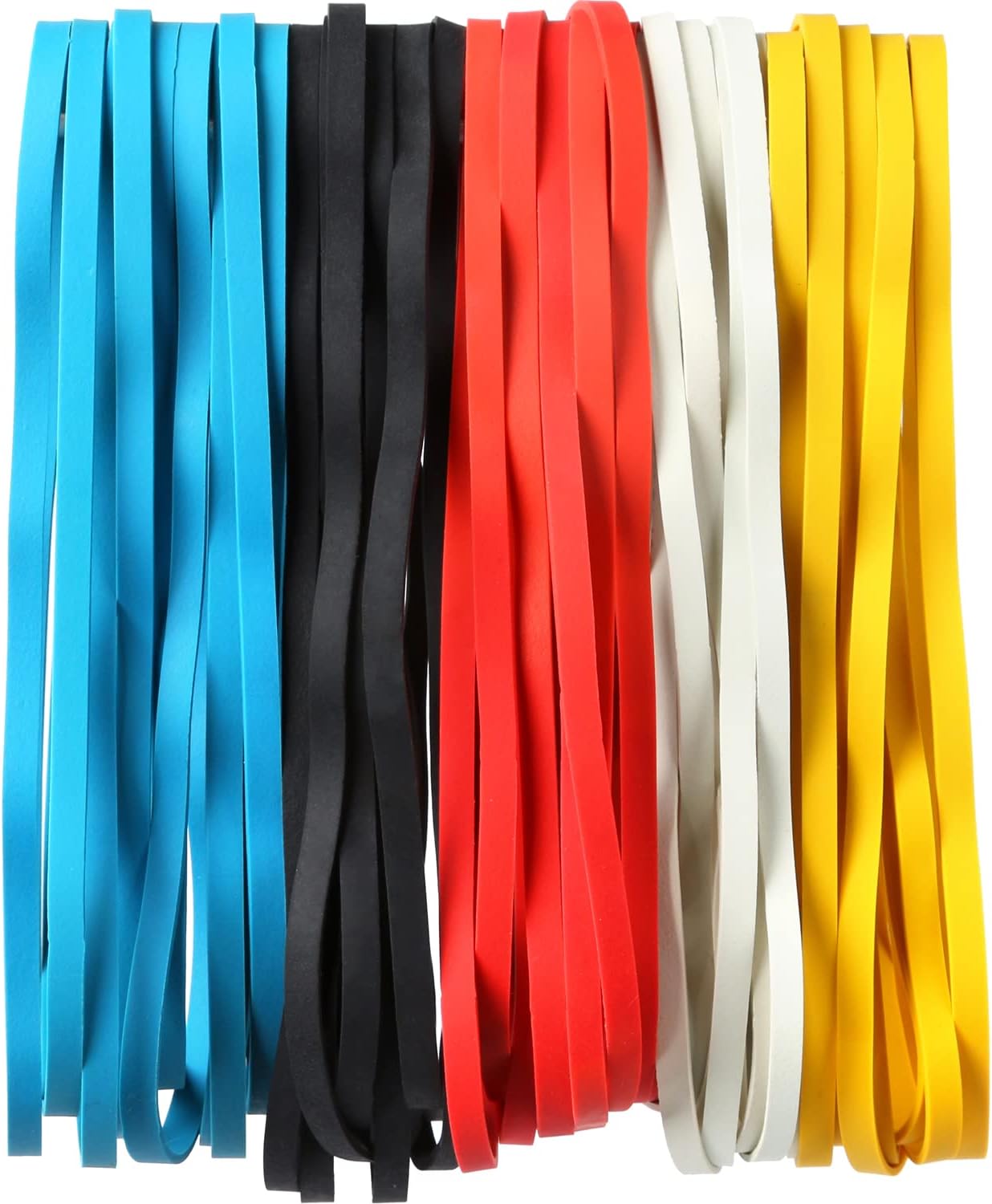 ﻿AMUU Rubber Bands Trash Can rubber bands 50 Pack 8inch Big Large Garbage Can Rubber Bands Elastic Rubber Bands for Office Supplies File Folders Box Books gifts Notebook 5 Colors