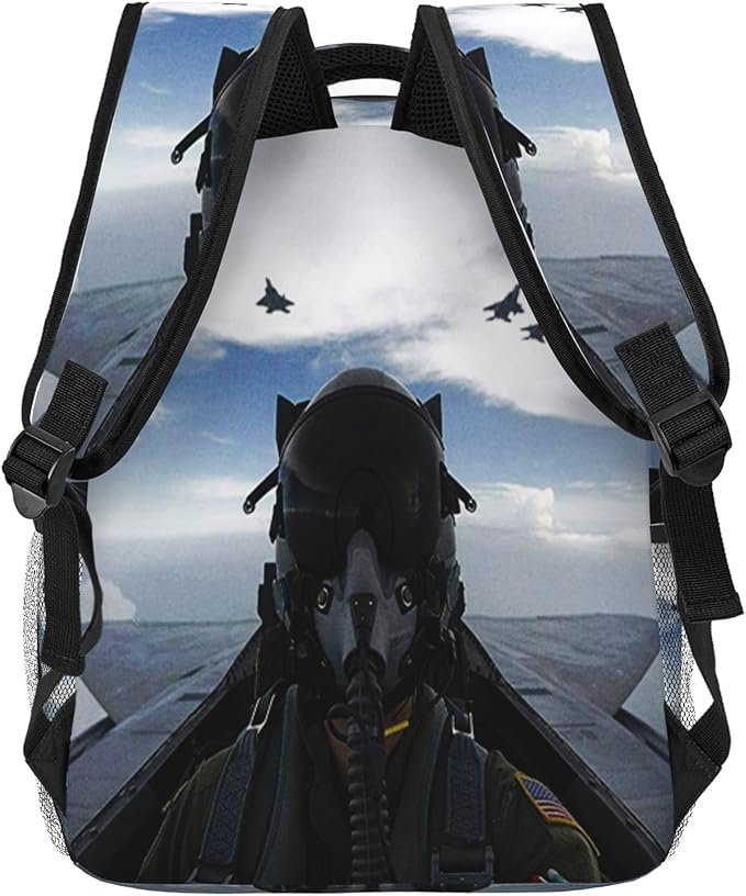 Airplane Aircraft Backpack Fighter Pilot Travel Laptop Backpacks Ruckasck Book Bags Plane School Bag for Boys Girls Kids Childrens Teenager