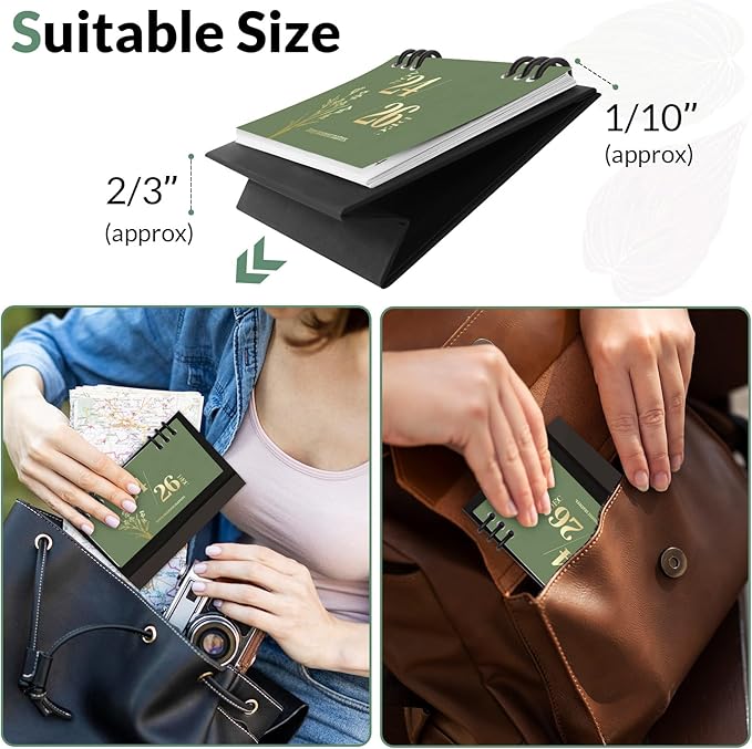 Small Desk Calendar 2024-2025, 6.8" x 3.7", 2025 Desk Calendar - Runs From Nov. 2024 Until Dec. 2026, 26 Months Mini Desktop Calendar for School, Home and Office Supplies