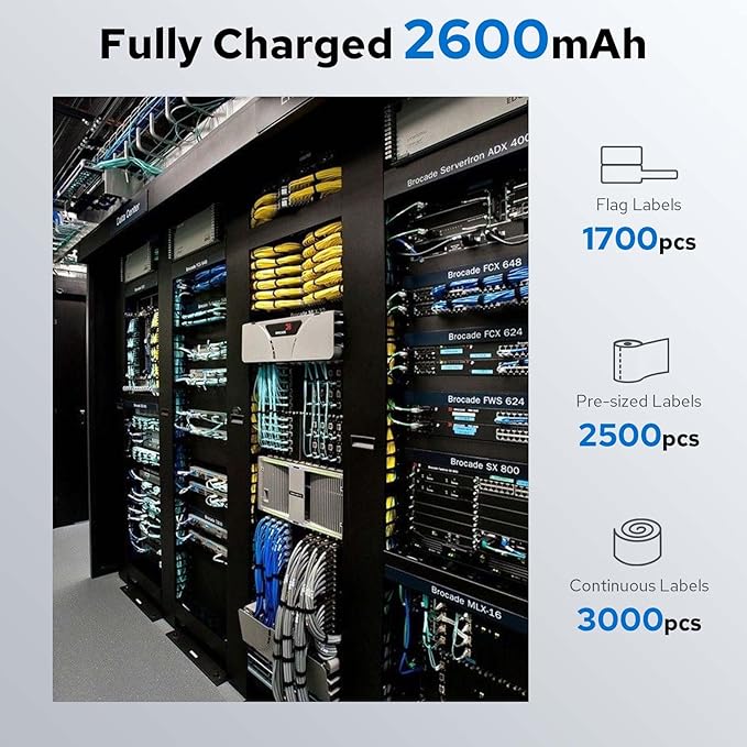 Makeid P31 Industrial Label Maker, Thermal Transfer Label Printer Portable Bluetooth Labeler with 0.71" W x 26.24ft L Label, Wire and Cable Labeling Machine for Job Sites, Fast Creat and Print Label