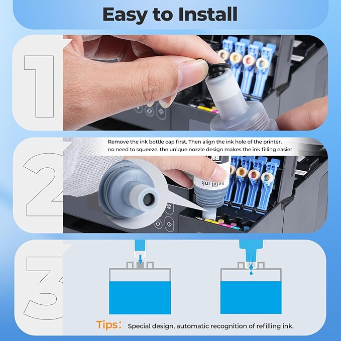 542 Ink Refill Bottles ET-5850 ET-5150 ET-5170 ET-5180 Replacement for 542 Ink Bottle for Ecotank Pro ET-16650 ET-5880 ET-5800 ET-16600 ET5180 ET5170 ET5150 ET5880 ET5800 16650 Printer, 10 Pack