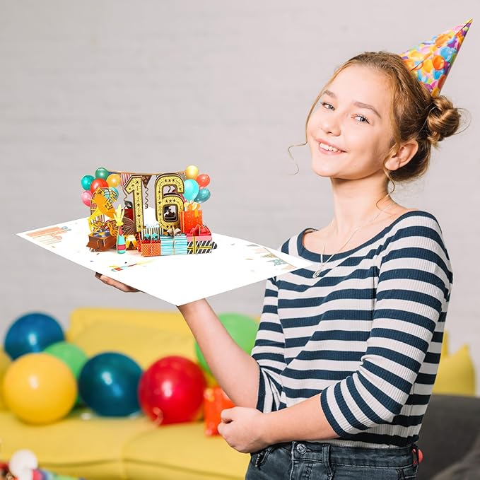 16th Birthday Card for Girls Boys, 3D Pop Up 16th Birthday Gifts Cards, Happy 16 Birthdays Decorations for 16 Year Old Son Daughter, Funny Back In 2009, Classy Vintage