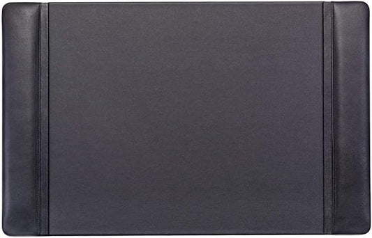 Dacasso Classic Leather Side Rail Desk pad, 22" x 14", Black