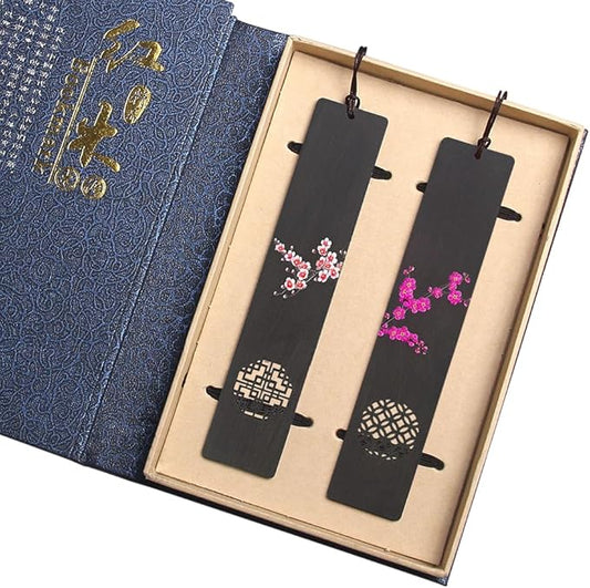 Wooden Bookmark Engraved Book Mark Vintage Style Best Unique Gifts Set for Book Lovers,Women,Men,Teacher,Birthday Present
