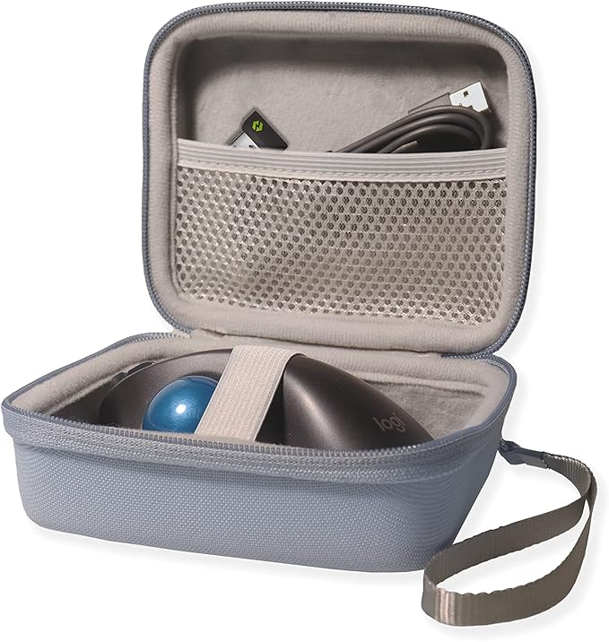GETGEAR case for Wireless Trackball Mouse Compatible with Logitech Ergo M575, M570, MX Ergo, Also fit for MX Master, 2S, 3, 3 Advanced, Pocket for SSD, Hard Drive, USB/Type C HUB, GIQ Docking Station