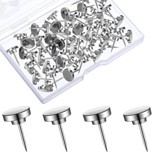 30 Pieces Push Pins, Metal Thumb Tacks for Picture Photo Hanging, Wall Pins for Board Posters Bulletin Maps, Wall Tack for Office Home Decorative
