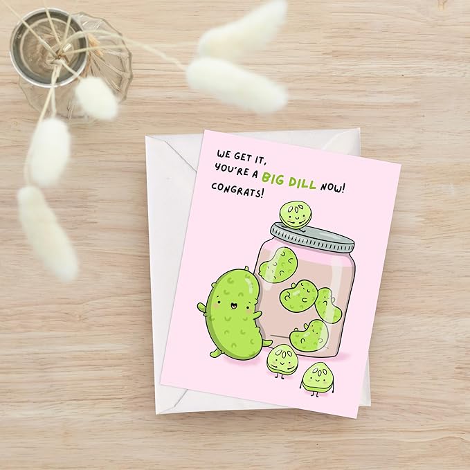 ALY LOU Graduation Card, Congratulations Congrats Card for Him/Her, Funny Grad Card for New Job Promotion, New Home, Wedding Celebration (You're Kind Of a Big Dill)