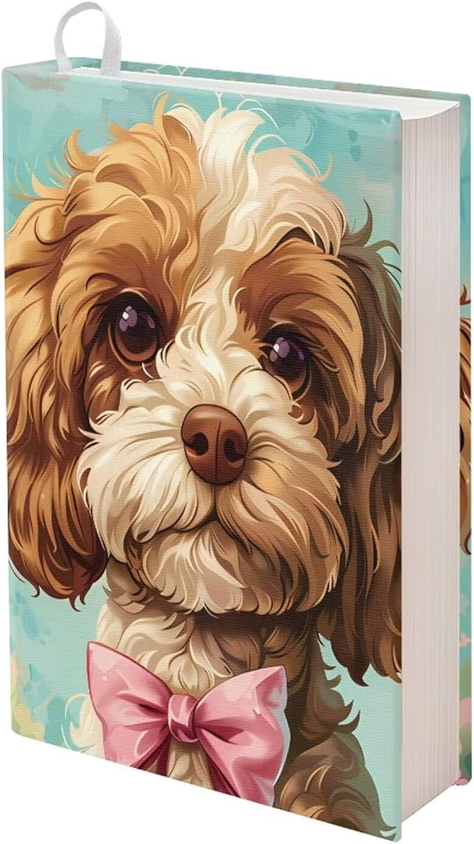 Gomyblomy Kawaii Book Covers for Girls Boys, Dog Print Book Covers Book Sleeve Protector with Washable Fabric, 9 x 11 Inches Hardcover Book Sox Jumbo Textbook Jackets for Students