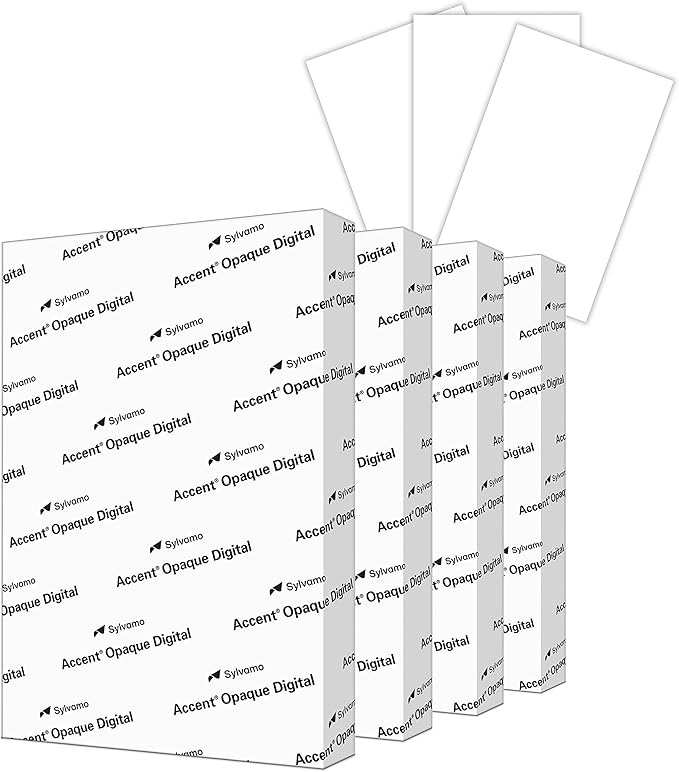 Accent Opaque 18” x 12” White Cardstock Paper, 120lb, 325gsm – 500 Sheets (4 Reams) – Premium Smooth Extremely Heavy Cardstock, Printer Paper for Ink Heavy Invitations, Cards, Menus, Images – 189030C