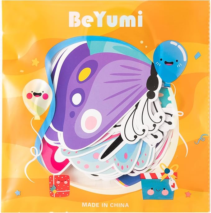 BeYumi 45Pcs Butterfly Cutouts Springtime Wall Decals Bulletin Board Set Teacher Created Resources Spring Summer Wall Decoration for Garden Home Classroom School Baby Shower Birthday Party Supplies