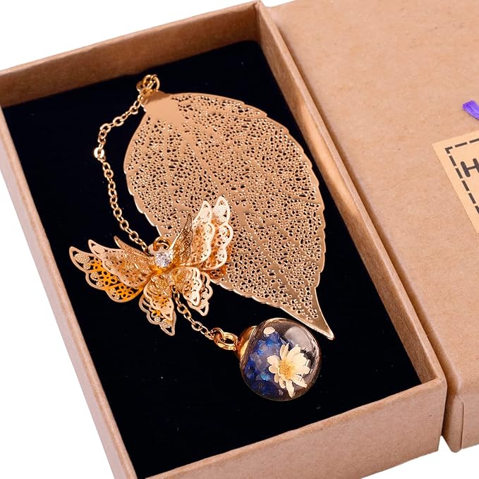 Toirxarn Metal Leaf Bookmark - Unique Gift for Women Ideal for Birthday Teacher Appreciation Mother's Day, Chic Literary Accessory & Elegant Reading Companion for Readers and Book Lovers