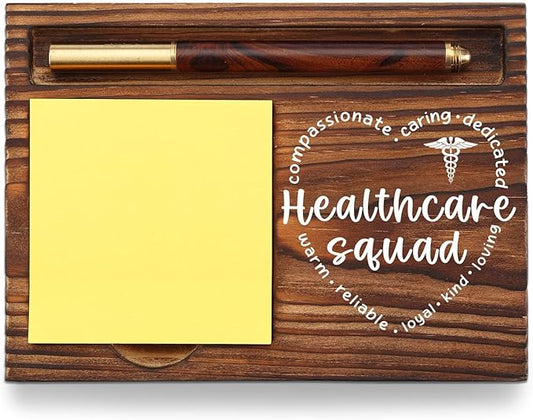 Healthcare Squad Sticky Note Holder, Health Care Worker Appreciation Gifts, Team Tribe or Crew Healthcare Hero Thank You Gifts, Nurse Week Gifts Desk Self-Stick Note Pad Holders TZP39