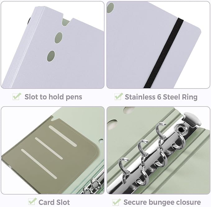SKYDUE A6 Money Saving Binder, Budget Binder with Cash Envelopes, Savings Book with 12pcs Expense Budget Sheets and Sticky Labels Purple