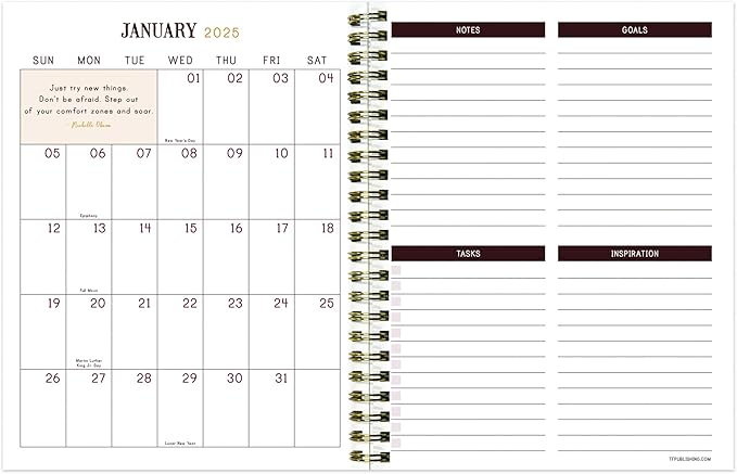 TF PUBLISHING 2025 Victorian Blooms Medium Weekly Monthly Planner Case of 32 - Goals & Task Trackers - Planner Monthly and Weekly with Organizer Stickers - 12 Month Calendar Planner - 6.5" x 8"