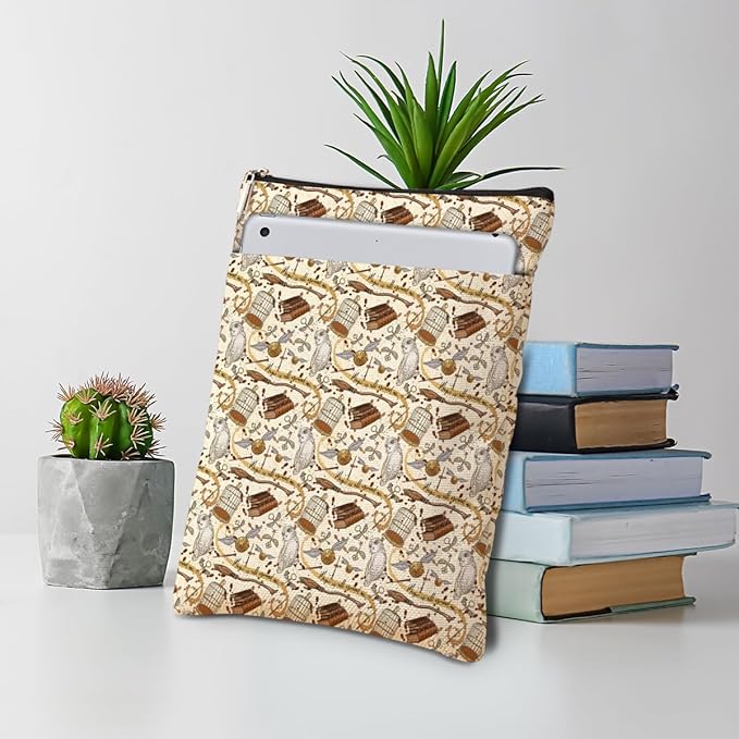 Magic Stuff Magic Owl Book Sleeve Book Cover Book Lovers Gifts Book Club Gifts Wizard Book Protector Book Gifts for Readers Women Magic Movie Fans Bibliophile Bookworm Mom Graduation Birthday Gifts