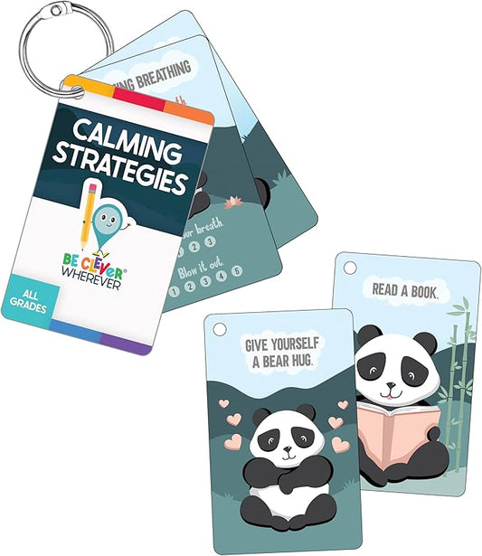 Carson Dellosa Be Clever Wherever Calming Strategies Things on Rings Flash Cards, Mindfulness Cards with Emotional Regulation Tools for Kids, Calm Down Corner Supplies and Classroom Essentials