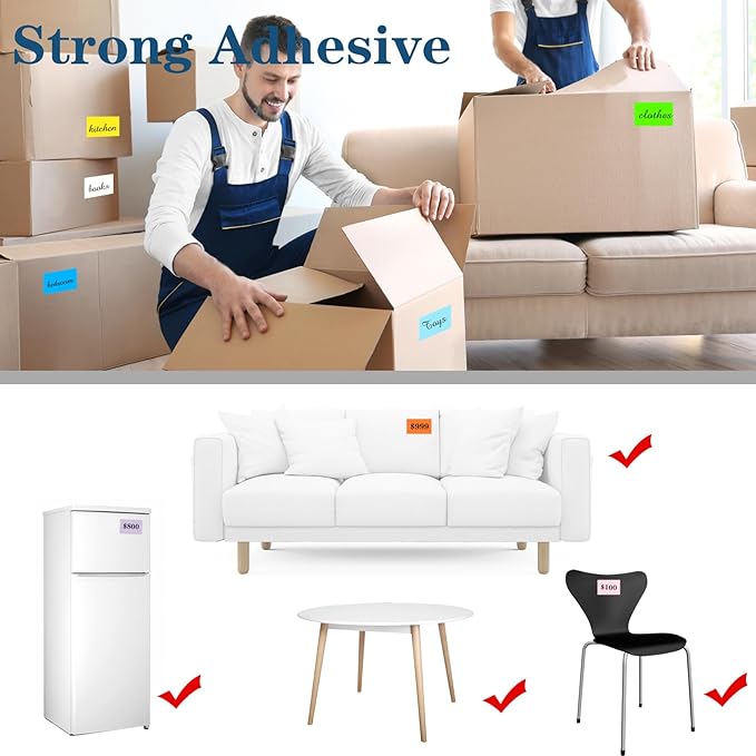 Colored Labels Stickers 3 x 5 Inch, Removable Rectangular Moving Labels, Large Color Coding Labels Moving Stickers- 250 Pack/Blue