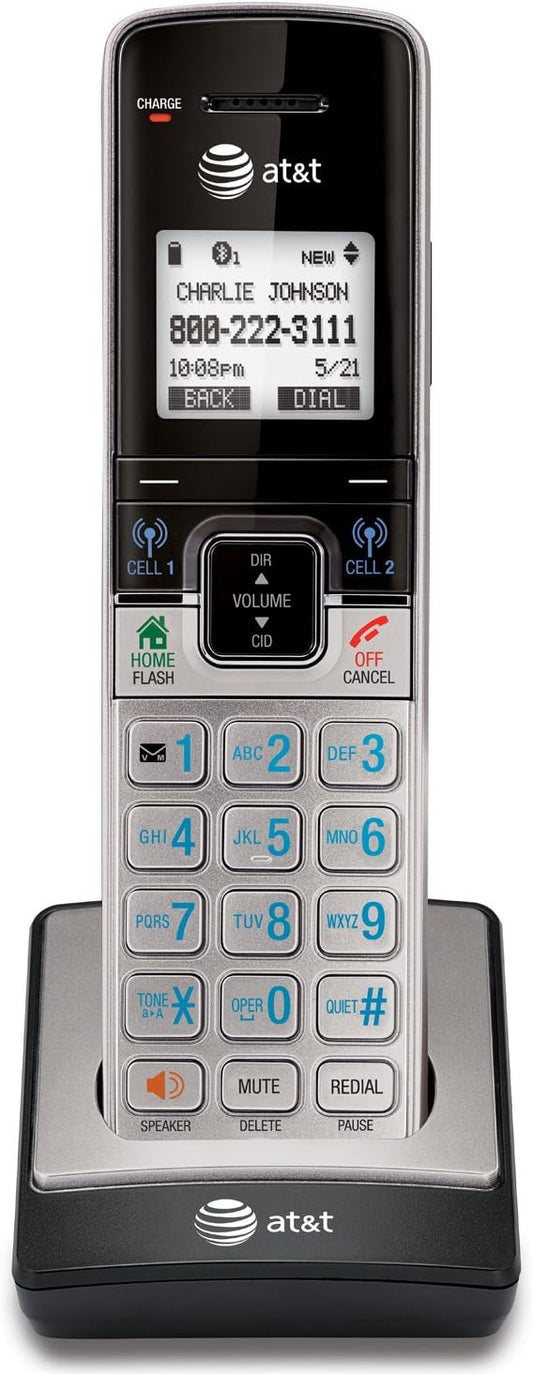AT&T TL90073 Accessory Cordless Handset, Silver/Black | Requires an AT&T TL92273, TL96273, or Other Models to Operate