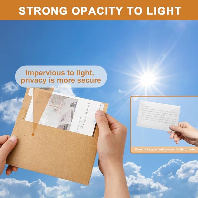 Brown Blank Note Cards and Envelopes 4 x 6 Heavyweight Single Panel Cardstock and A4 Envelopes Printable Self Seal 20 Packs for Wedding Invitations, Baby Showers, Thank You Cards