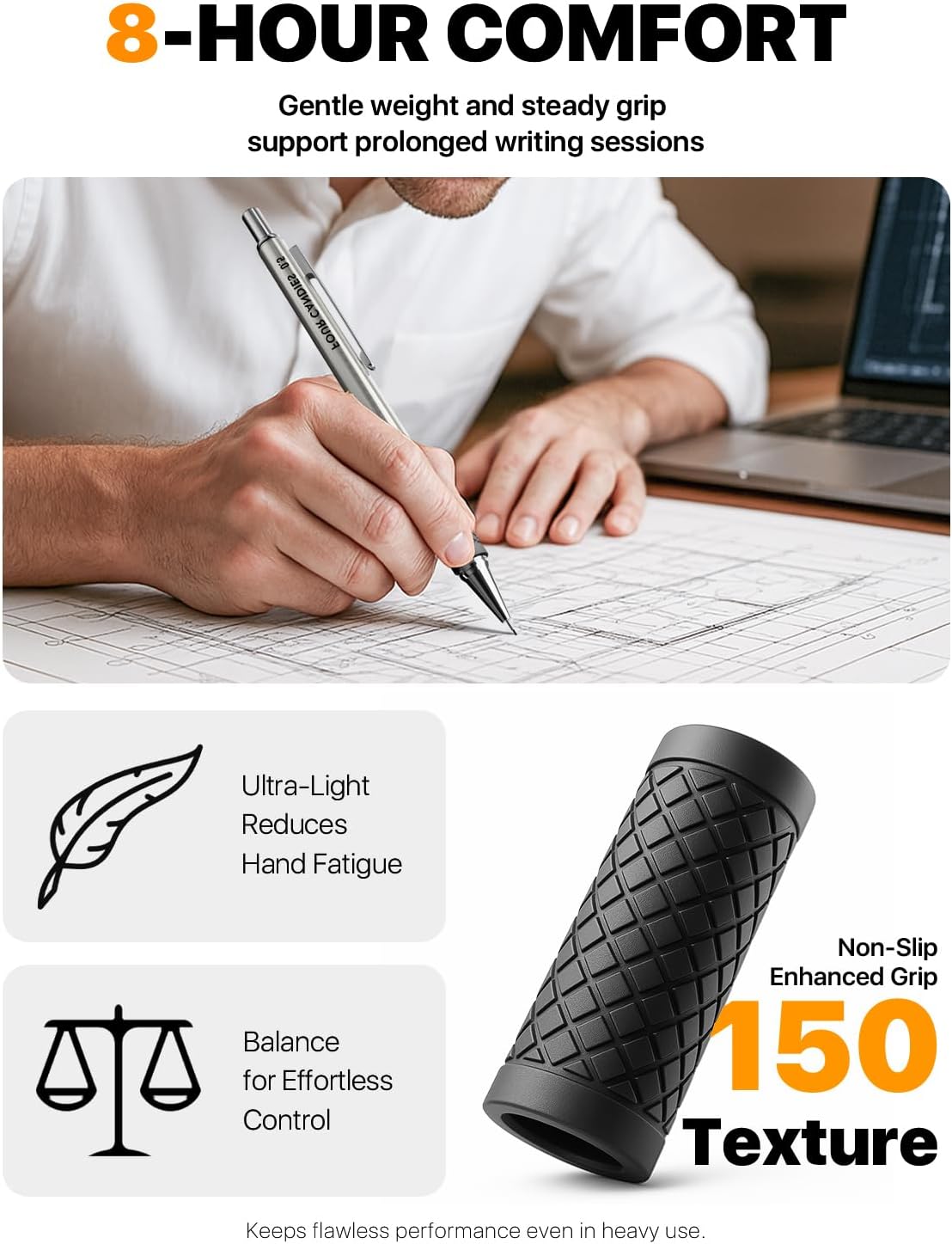 Four Candies Metal Mechanical Pencil Set - 3PCS 0.5mm Art Mechanical Pencils & 360PCS HB Lead Refills & 3PCS Erasers & 9PCS Eraser Refills, Drawing Mechanical Pencils for Writing, Sketching -With Case