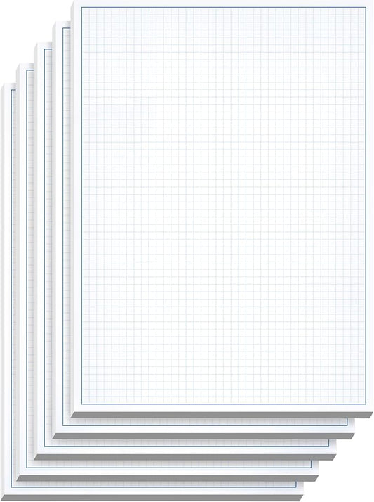 Graph Paper Pad for Blueprint Drawings, Drafting, Engineering Drawing, and Planning - Graph Paper 11x17 Blueprint Quadrille Grid Paper Pads with Blue Lines, High Brightness 50 Sheets (5-Pack)