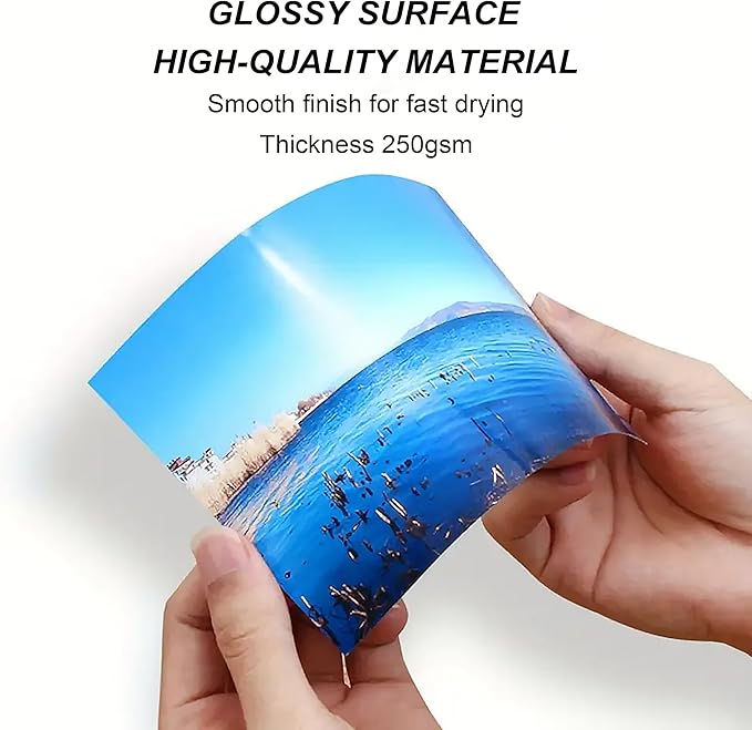 Premium Resin Coated 4X6 Photo Paper for Vibrant Photo Prints - Waterproof, Thick, Heavy, Fade Resistant, Instant Dry, Long Lasting 4R Photo Papers for Stunning Results (Gloss, 4X6)