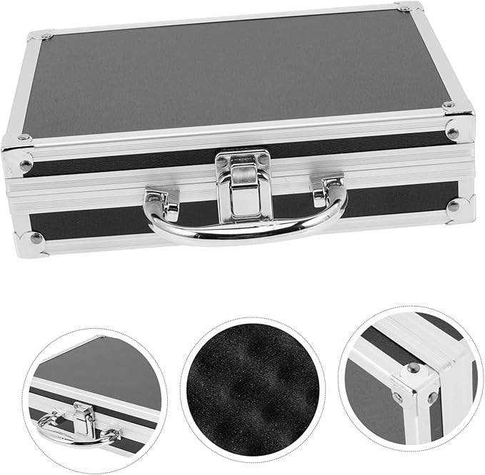 Box Aluminum Hard Cases Emergency Kit Cash Money Hard Case Suitcase Laptop Carrying Case Tool Lock Case Cosmetic Carrying Case Laptop Briefcase Home Tools Portable Travel Flat