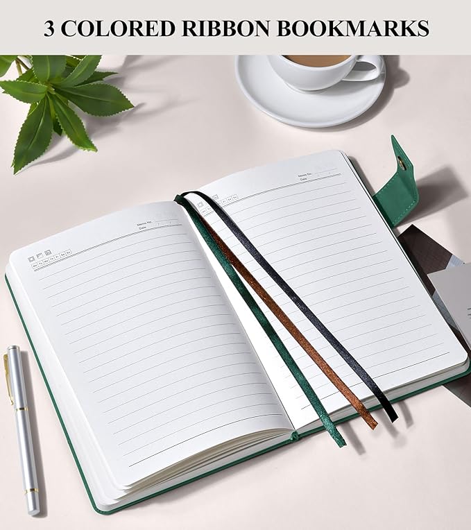 365 Page Thick Lined Journal Notebook for Men Women, B5 Large Leather Journals for Writing, Hardcover Notebooks for Work, School, Note Taking, Business, Travel Diary, College Ruled 7.6" x 10"