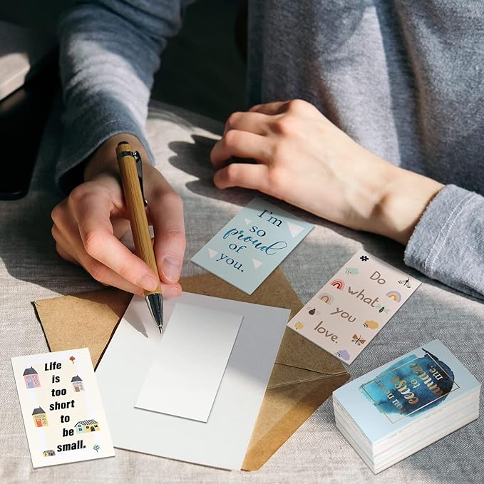 Jinei 300 Inspirational Affirmation Cards Positive Motivational Cards Small Mini Encouragement Quotes for Women Mother's Day Church(Flower Style)