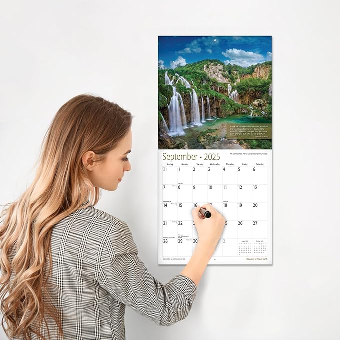 RED EMBER Wonders of Planet Earth with Quotes 2025 Wall Calendar 12 Month | 12" x 24" Open | Thick & Sturdy Paper | Giftable | Calendar 2025