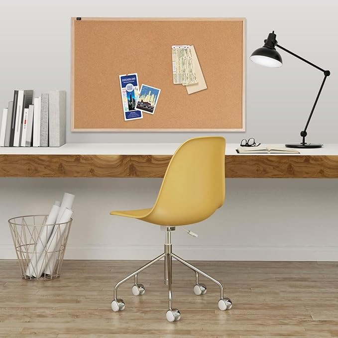 Quartet Cork Board Bulletin Board, 23" x 35" Framed Corkboard, Oak Frame, Decorative Hanging Pin Board, Perfect for Office & Home Decor, Home School Message Board or Vision Board (35-380352)