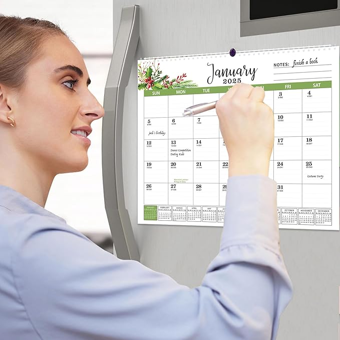 2025 Wall Calendar, 18 Months Calendar, Jan. 2025 - June 2026, 14.6'' x 11.8'', Desk Calendar 2025 with Large Blocks, Ideal 2025 Calendar for Home, Office, Classroom, or Business Planning