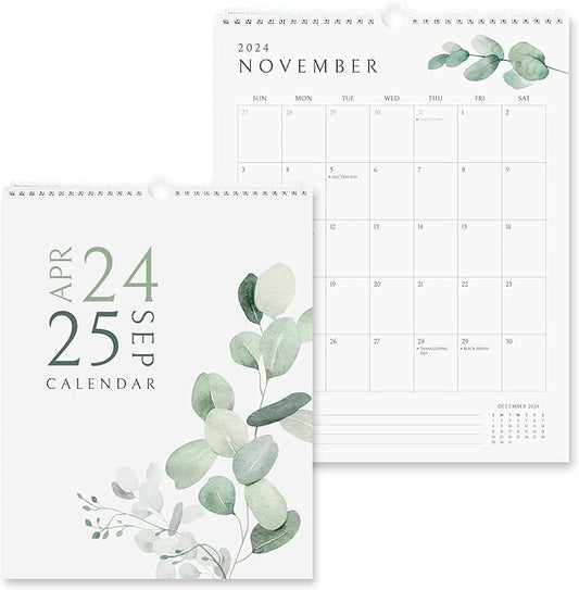 Vertical Greenery Wall Calendar 2024-25, 18 Months Calendar for Wall (April 2024 to September 2025) 11x13.5 Inches Premium Quality with Spiral Twin-Wire Binding