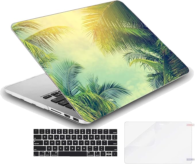 Case Compatible with MacBook Pro 13 inch, Hard Protective Shell with Keyboard Cover ( M1 A2338 A2289 A2251 A2159 A1989 A1706 A1708, 2016-2020 Release) - Palm Tree Against Blue Sky